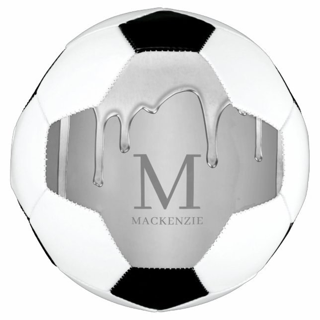 Dripping Chrome Metal Monogram Football (Front)