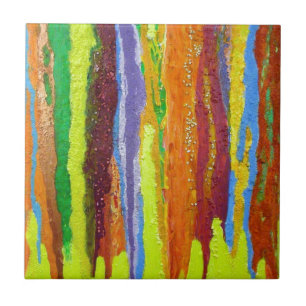 Dripping Colours Abstract Art Design Gifts Tile