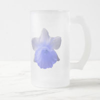 Dripping Daffodil Blue Frosted Glass Mug