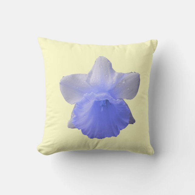 Dripping Daffodil Blue Pillow (Front)