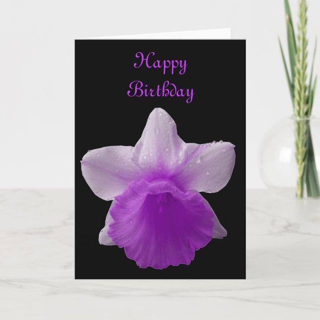 Dripping Daffodil Purple Customizable Card (Front)