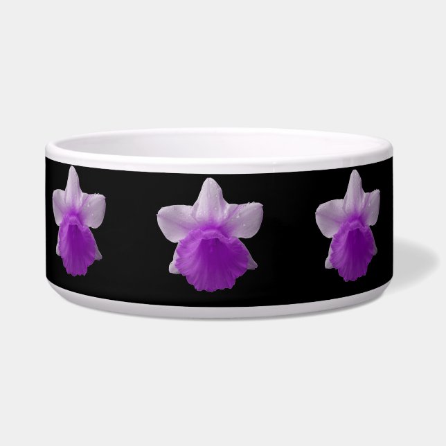 Dripping Daffodil Purple Dog Bowl (Front)