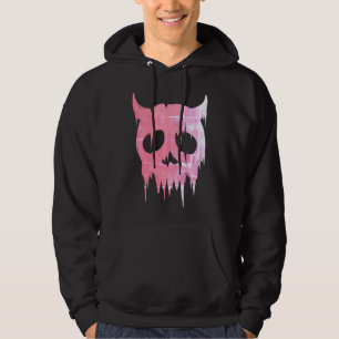 Dripping Demon Skull in Neon Pink Hoodie