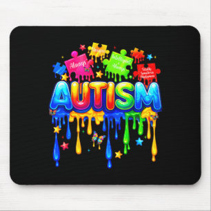 Dripping drip puzzle autistic autism awareness men mouse mat