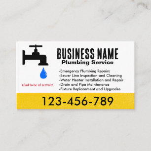 Dripping Faucet Plumbing Service Business Card