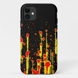 Dripping Fury Neon Yellow Red Abstract Art Feel It iPhone 11 Case