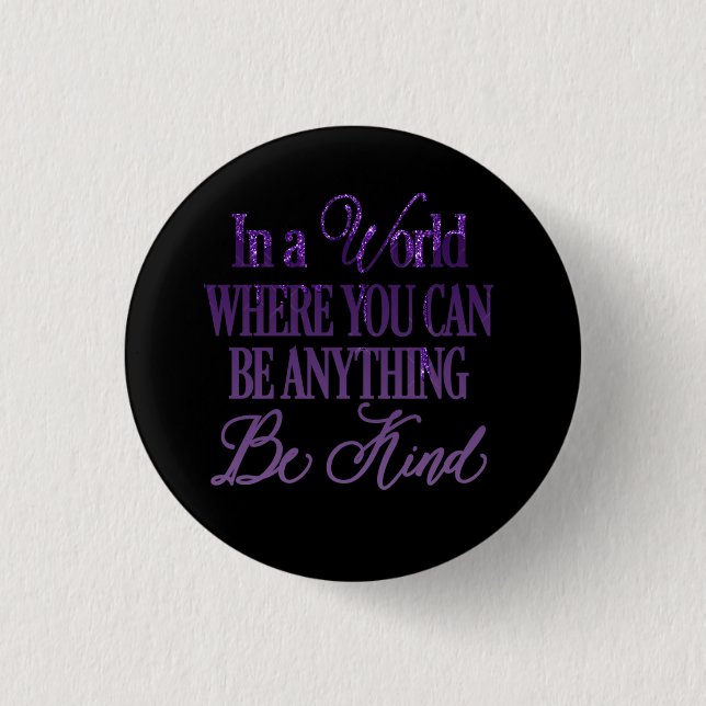 Dripping Glitter Inspirational Quote Button (Front)