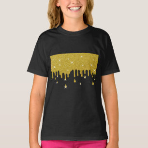 Dripping Gold Glitter Effect & Sparkles T-Shirt