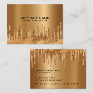 Dripping gold glitter glam background business card