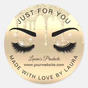 dripping gold lashes crown makeup lashes made by classic round sticker