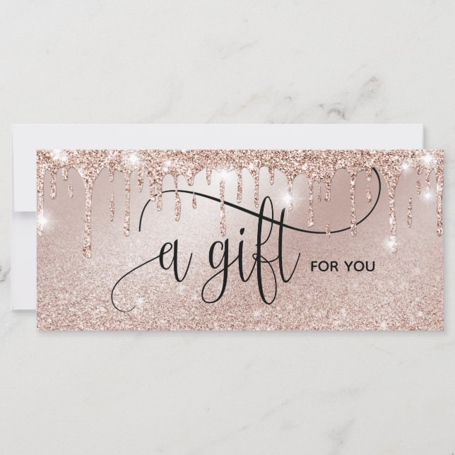 Dripping Gold Modern Blush Pink Gift Card (Front)