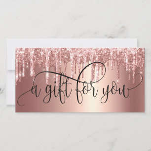 Dripping Gold Modern Blush Pink Gift Card