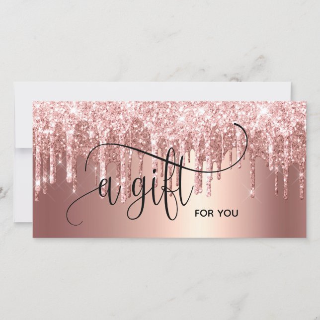 Dripping Gold Modern Blush Pink Gift Card (Front)