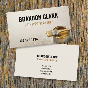 Dripping Gold Paint Can Warm Painter Design Business Card