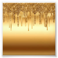 Dripping Gold Paint Glitter Accents Sparkly Art