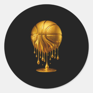 Dripping Gold Sketll Respect The Drip Sketll Hoop  Classic Round Sticker