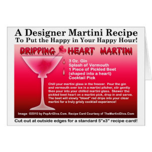 Dripping Heart Halloween Martini Recipe Card