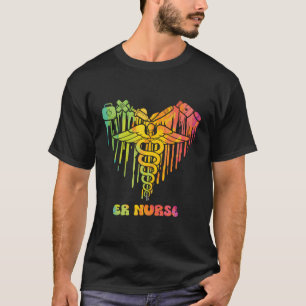 Dripping Heart Watercolor Er Nurse Emergency Room  T-Shirt