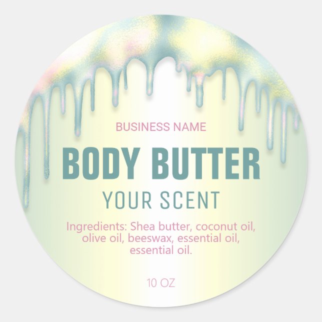 Dripping Holographic Body Butter Labels (Front)
