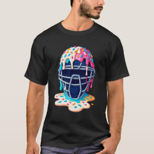 Dripping Ice Cream Baseball Catcher Mask Summer Ki T-Shirt