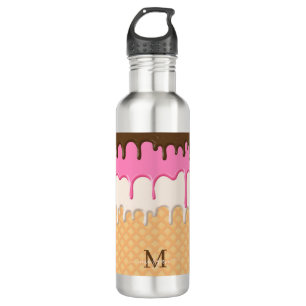 Dripping Ice Cream Waffle Cone Monogram 710 Ml Water Bottle