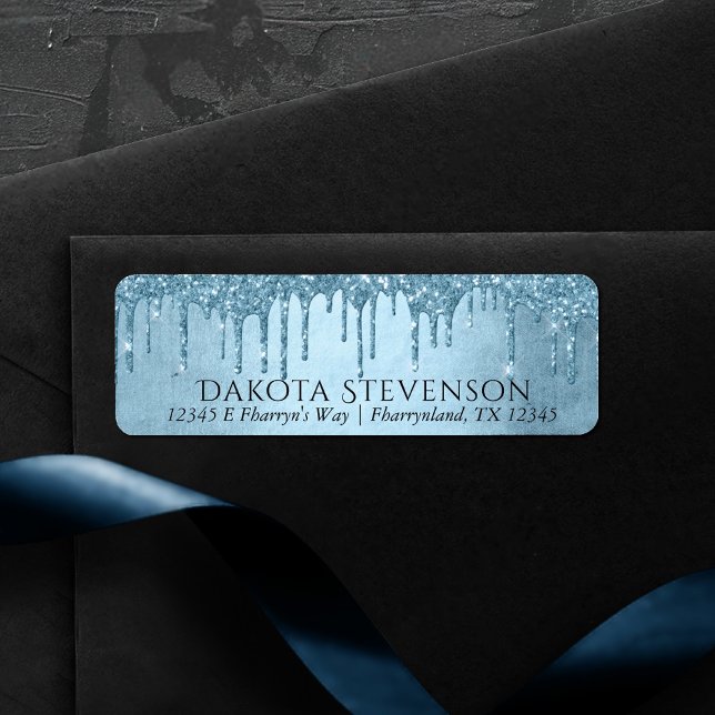 Dripping Ice Glitter | Blue Faux Sparkle Address (Creator Uploaded)