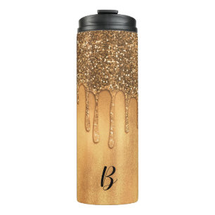 Dripping in Gold Honey Glitter Pretty Drips Thermal Tumbler