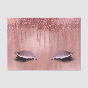 Dripping in Rose Gold Glitter Pink Drips Lashes Tissue Paper