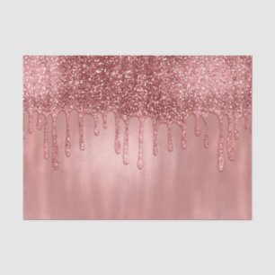 Dripping in Rose Gold Glitter Pretty Pink Drips Tissue Paper