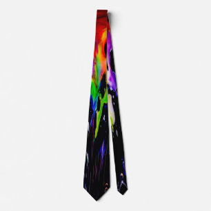 Dripping Ink, colourful rainbow galaxy Necktie