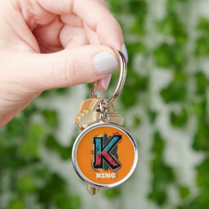 Dripping K: Bold One-Letter Customisable Graffiti Key Ring