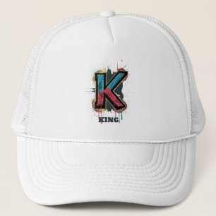 Dripping K Bold One-Letter Customisable Graffiti Trucker Hat