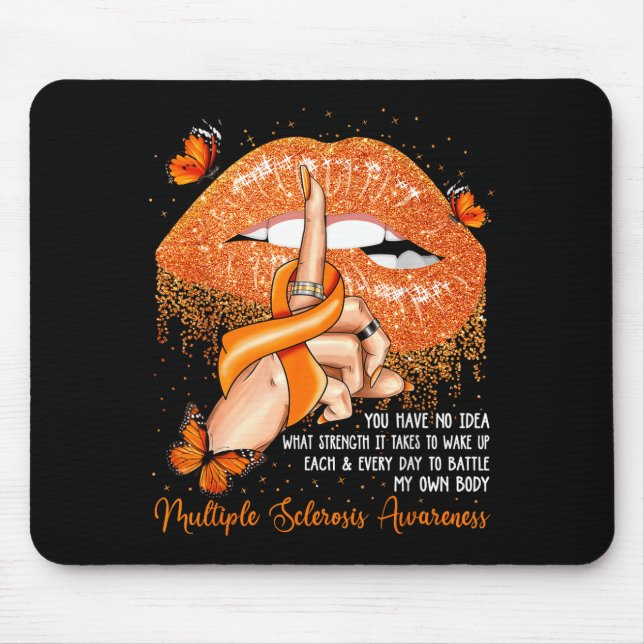 Dripping Lips Butterflies Multiple Sclerosis Aware Mouse Mat (Front)