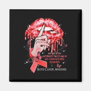 Dripping Lips Butterflies Women Blood Cancer Aware Magnet