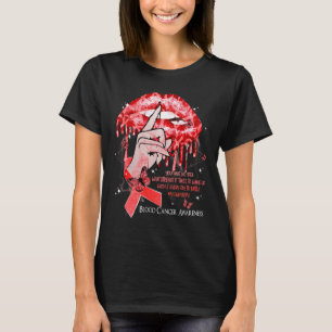 Dripping Lips Butterflies Women Blood Cancer Aware T-Shirt