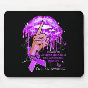 Dripping Lips Butterflies Women Overdose Awareness Mouse Mat