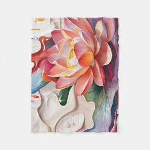 Dripping Lotus Art Fleece Blanket