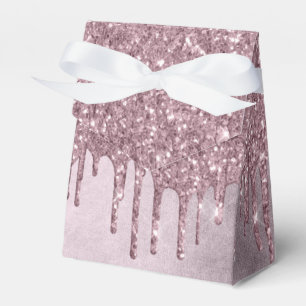 Dripping Mauve Glitter Dusty Pink Melt Shimmer Favour Box