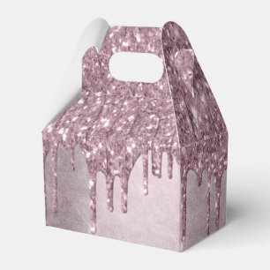 Dripping Mauve Glitter Dusty Pink Melt Shimmer Favour Box