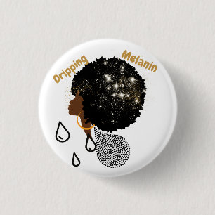 Dripping Melanin    3 Cm Round Badge