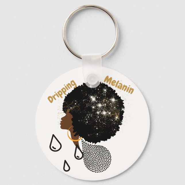 Dripping Melanin   Key Ring (Front)