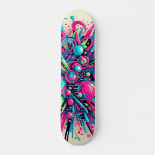 Dripping Neon Paint pattern Skateboard