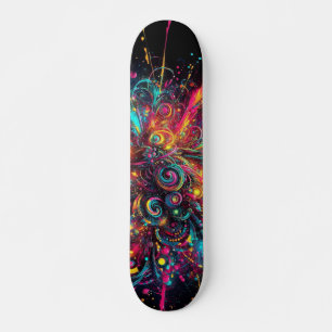 Dripping Neon Paint pattern Skateboard