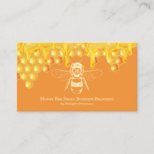 Dripping Orange Beekeeping Apiary Honey Farm Business Card