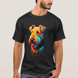 Dripping Paint Art Airedale Terrier Bingley Terrie T-Shirt