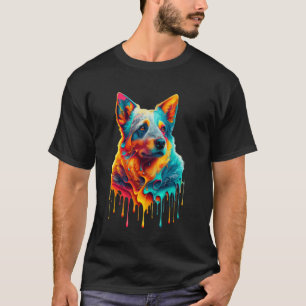 Dripping Paint Art Australian Cattle Dog T-Shirt