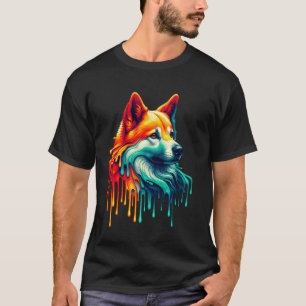 Dripping Paint Art Canaan Dog T-Shirt