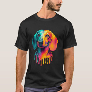 Dripping Paint Art Dachshund Dog Dachshunds Doxie T-Shirt