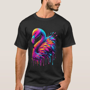 Dripping Paint Art Flamingo Flamingos T-Shirt