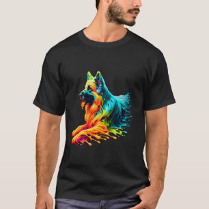 Dripping Paint Art German Shepherd GSD Alsatian T-Shirt